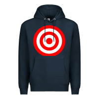 Navy bullseye target red & white rings target Premium Hoodie - DesignPulse
