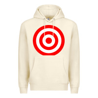Sandshell bullseye target red & white rings target Premium Hoodie - DesignPulse