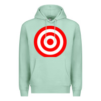 Seafoam bullseye target red & white rings target Premium Hoodie - DesignPulse