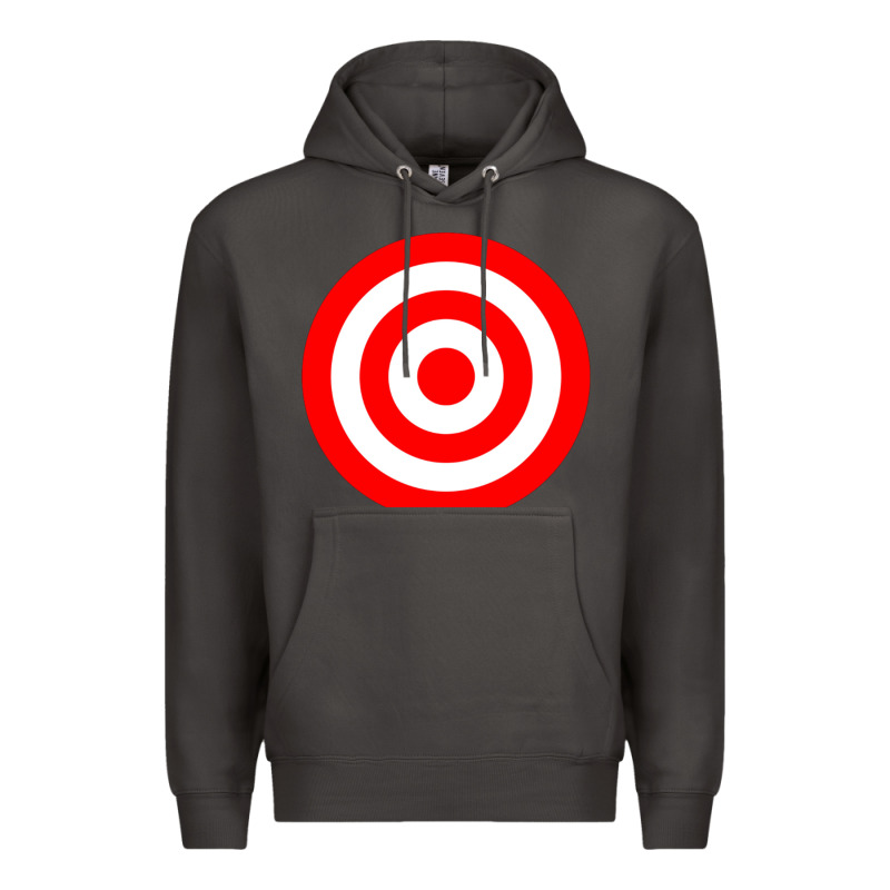 Bullseye Target Red & White Rings Target Premium Hoodie by DesignPulse | Teevron