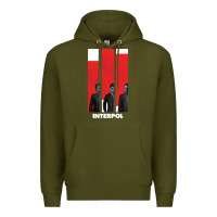Army Green INTERPOL BAN Premium Hoodie - DesignPulse