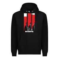 Black INTERPOL BAN Premium Hoodie - DesignPulse