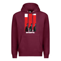 Burgundy INTERPOL BAN Premium Hoodie - DesignPulse