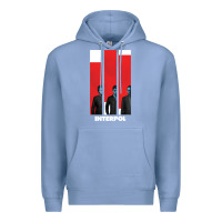 Colony Blue INTERPOL BAN Premium Hoodie - DesignPulse