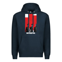 Navy INTERPOL BAN Premium Hoodie - DesignPulse