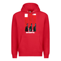 Red INTERPOL BAN Premium Hoodie - DesignPulse