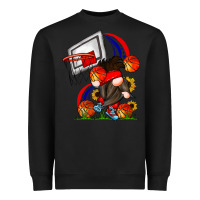 Black Basketball Gnome Heavyweight Sweatshirt - CowhideDigitalArt