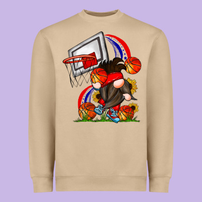 Basketball Gnome Heavyweight Sweatshirt Designed By Cowhidedigitalart