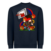 Navy Basketball Gnome Heavyweight Sweatshirt - CowhideDigitalArt
