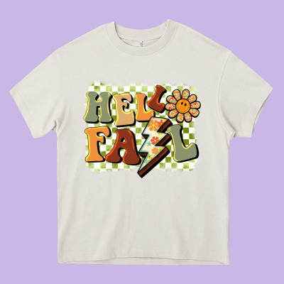 Groovy Hello Fall Heavy Core Tee Designed By Barkaloodesign