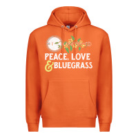 Carrot peace , love & bluegrass   banjo nature vines illu Premium Hoodie - DesignPulse