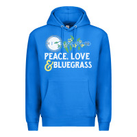 True Royal peace , love & bluegrass   banjo nature vines illu Premium Hoodie - DesignPulse