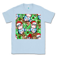Dusty Blue Christmas cute hippo sitting Classic Tee - NancyCooperArtShop