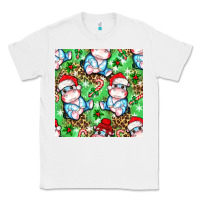 White Christmas cute hippo sitting Classic Tee - NancyCooperArtShop