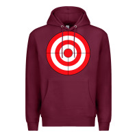 Burgundy bulls eye target lazy diy halloween costume darts shooting t shirt Premium Hoodie - DesignPulse
