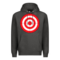 Charcoal Heather bulls eye target lazy diy halloween costume darts shooting t shirt Premium Hoodie - DesignPulse