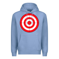 Colony Blue bulls eye target lazy diy halloween costume darts shooting t shirt Premium Hoodie - DesignPulse