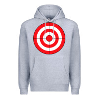 Heather Grey bulls eye target lazy diy halloween costume darts shooting t shirt Premium Hoodie - DesignPulse