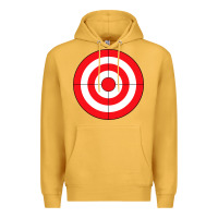 Mustard bulls eye target lazy diy halloween costume darts shooting t shirt Premium Hoodie - DesignPulse