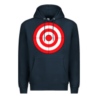 Navy bulls eye target lazy diy halloween costume darts shooting t shirt Premium Hoodie - DesignPulse