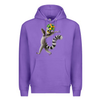 Purple All Hail King Julien Premium Hoodie - DesignPulse