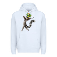 White All Hail King Julien Premium Hoodie - DesignPulse