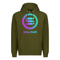 Army Green solana crypto sol coin blockchain decentralized application long sleev Premium Hoodie - DesignPulse