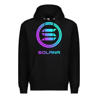 Black solana crypto sol coin blockchain decentralized application long sleev Premium Hoodie - DesignPulse