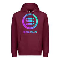 Burgundy solana crypto sol coin blockchain decentralized application long sleev Premium Hoodie - DesignPulse