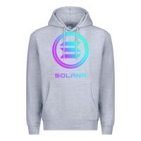 Heather Grey solana crypto sol coin blockchain decentralized application long sleev Premium Hoodie - DesignPulse