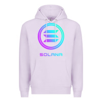 Lilac solana crypto sol coin blockchain decentralized application long sleev Premium Hoodie - DesignPulse