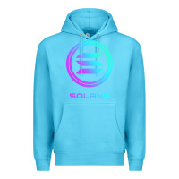 Ocean Blue solana crypto sol coin blockchain decentralized application long sleev Premium Hoodie - DesignPulse