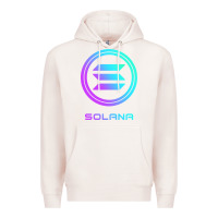 Pale Pink solana crypto sol coin blockchain decentralized application long sleev Premium Hoodie - DesignPulse