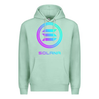 Seafoam solana crypto sol coin blockchain decentralized application long sleev Premium Hoodie - DesignPulse