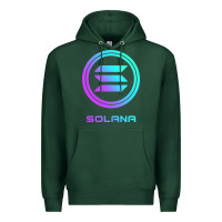 Sports Green solana crypto sol coin blockchain decentralized application long sleev Premium Hoodie - DesignPulse