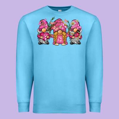Breast Cancer Gnome Premium Sweatshirt Designed By Barkaloodesign