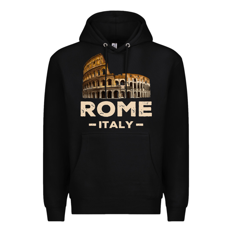 Cool Vintage Roma Italia Colosseum Souvenirs, Rome Italy Pullover Hood Premium Hoodie by DesignPulse | Teevron