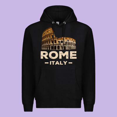 Cool Vintage Roma Italia Colosseum Souvenirs, Rome Italy Pullover Hood Premium Hoodie Designed By Designpulse