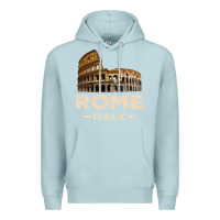 Blue Mist Cool Vintage Roma Italia Colosseum Souvenirs, Rome Italy Pullover Hood Premium Hoodie - DesignPulse