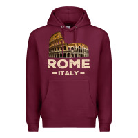 Burgundy Cool Vintage Roma Italia Colosseum Souvenirs, Rome Italy Pullover Hood Premium Hoodie - DesignPulse