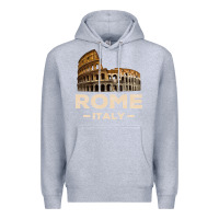 Heather Grey Cool Vintage Roma Italia Colosseum Souvenirs, Rome Italy Pullover Hood Premium Hoodie - DesignPulse