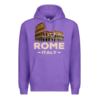 Purple Cool Vintage Roma Italia Colosseum Souvenirs, Rome Italy Pullover Hood Premium Hoodie - DesignPulse