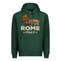 Sports Green Cool Vintage Roma Italia Colosseum Souvenirs, Rome Italy Pullover Hood Premium Hoodie - DesignPulse