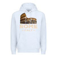 White Cool Vintage Roma Italia Colosseum Souvenirs, Rome Italy Pullover Hood Premium Hoodie - DesignPulse
