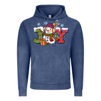 Vintage Denim christmas joy snowman Vintage Hoodie - CowGirlArtShop