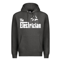 Charcoal Heather the electrician the godfather parody design hipste Premium Hoodie - PixelWave
