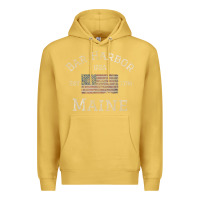 Antique Gold Bar Harbor Maine USA American Flag Established ME Vintage Premium Hoodie - PixelWave
