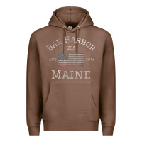 Chestnut Bar Harbor Maine USA American Flag Established ME Vintage Premium Hoodie - PixelWave