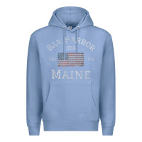 Colony Blue Bar Harbor Maine USA American Flag Established ME Vintage Premium Hoodie - PixelWave