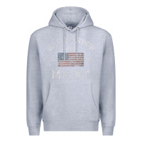 Heather Grey Bar Harbor Maine USA American Flag Established ME Vintage Premium Hoodie - PixelWave